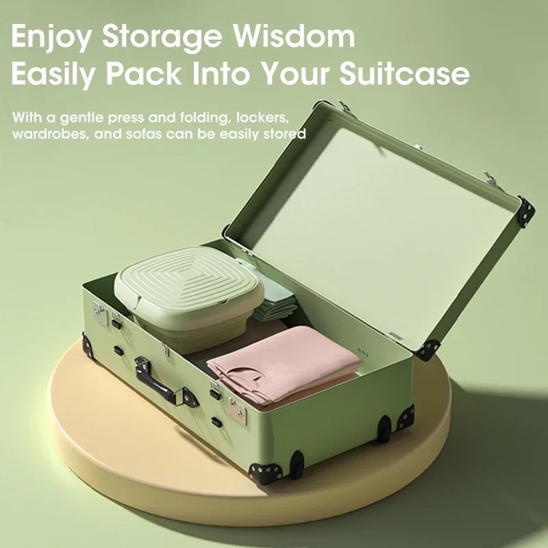 غسالة صغيرة قابلة للطي مع مجفف دلو الجوارب - الصورة 2