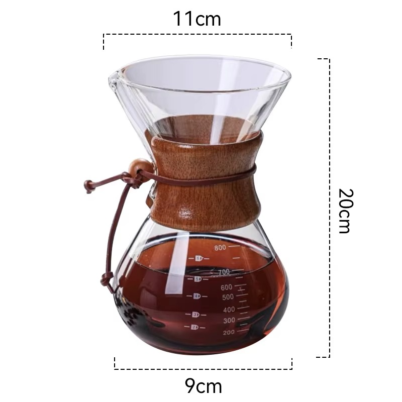 صانعة القهوة الزجاجية المقاومة للحرارة ، ماكينة تخمير الإسبريسو بالتنقيط ، وعاء فلتر V60 - الصورة 5