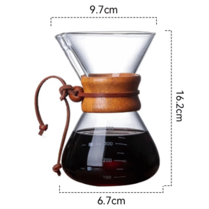 صانعة القهوة الزجاجية المقاومة للحرارة ، ماكينة تخمير الإسبريسو بالتنقيط ، وعاء فلتر V60